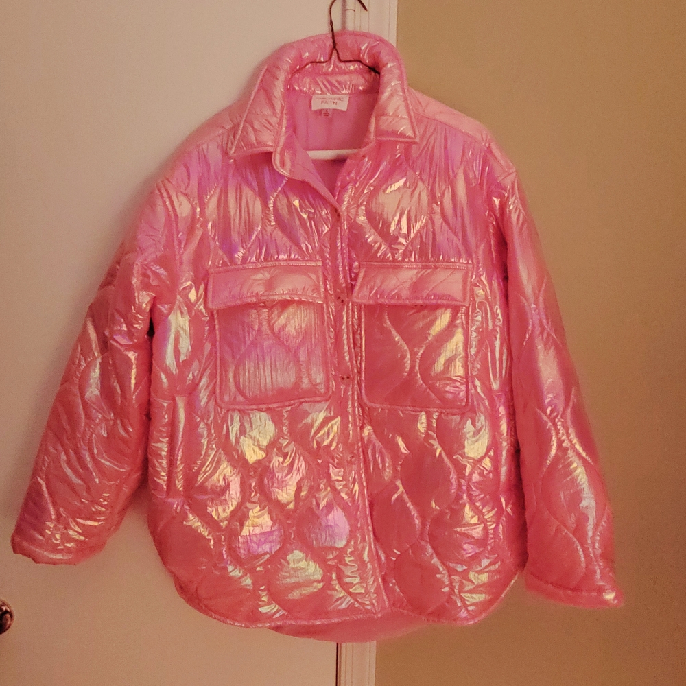 Iridescent Pink Quilted Jacket